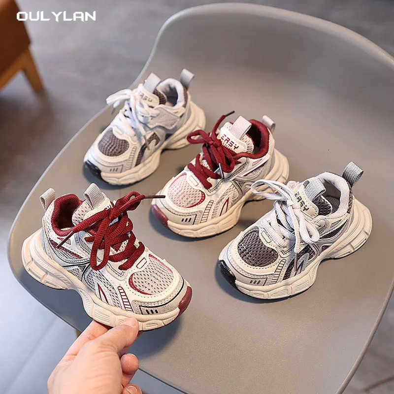 2025 New Breathable Soft Sole Student Running Shoes Spring Childrens Sports Shoes Boys Girls Lightweight Fashion Casual Shoes M250812