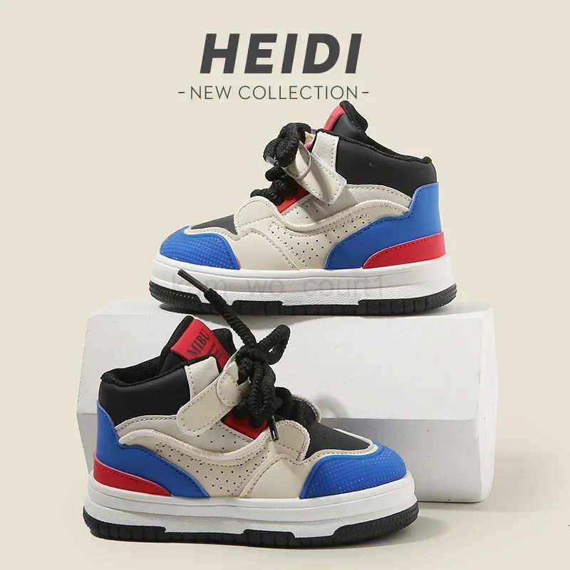 Children Sports Shoe Lace Up Hook Loop Toddler Boy Girl Outdoor Non Slip Sneaker Fashion Color Block Kid Casual Soft Sole Shoe M250812