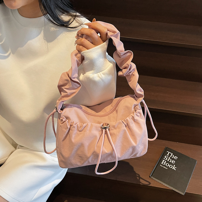 New Trendy Fashion Pleated Women's Shoulder Crossbody Simple Casual Underarm Bag Versatile