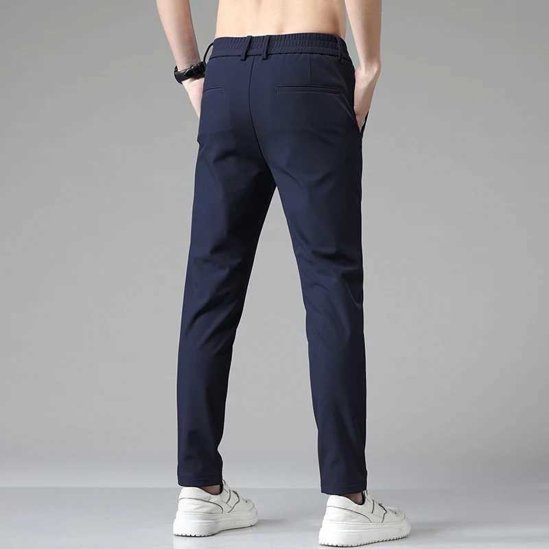 2024 Summer New Mens Thin Straight Casual Pants Classic Style Light Gray Business Stretch Trousers Male Brand W250812
