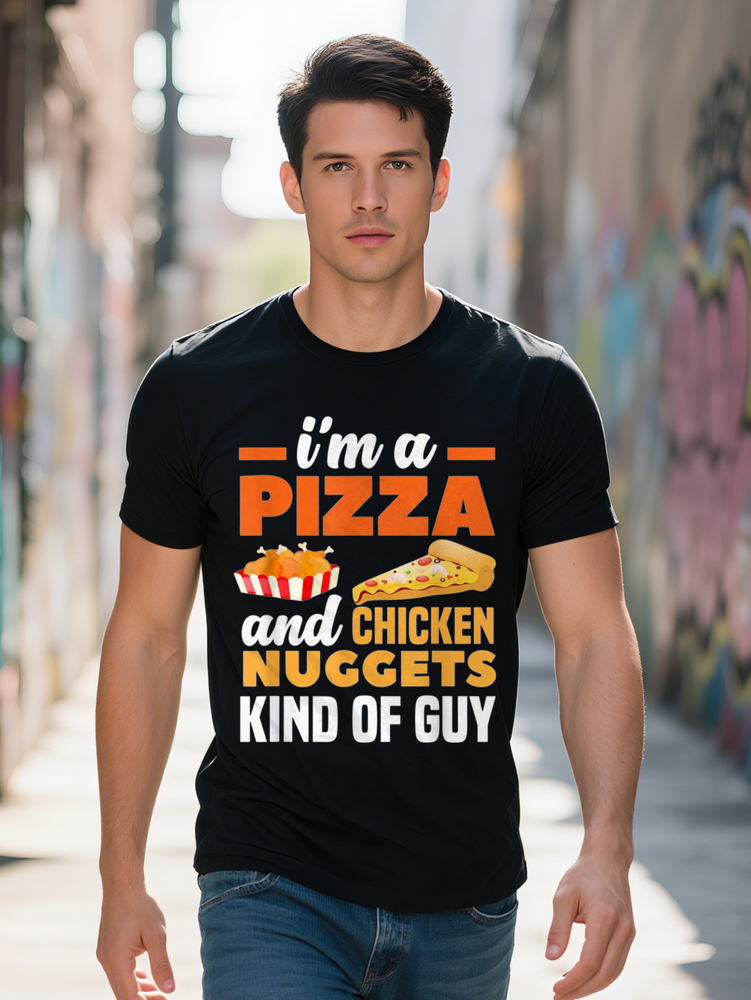 Men s Funny Graphic T Shirt I'm A Pizza Chicken Nets Kind of Guy Bold Print Cotton gsm Plus Sizes L XL