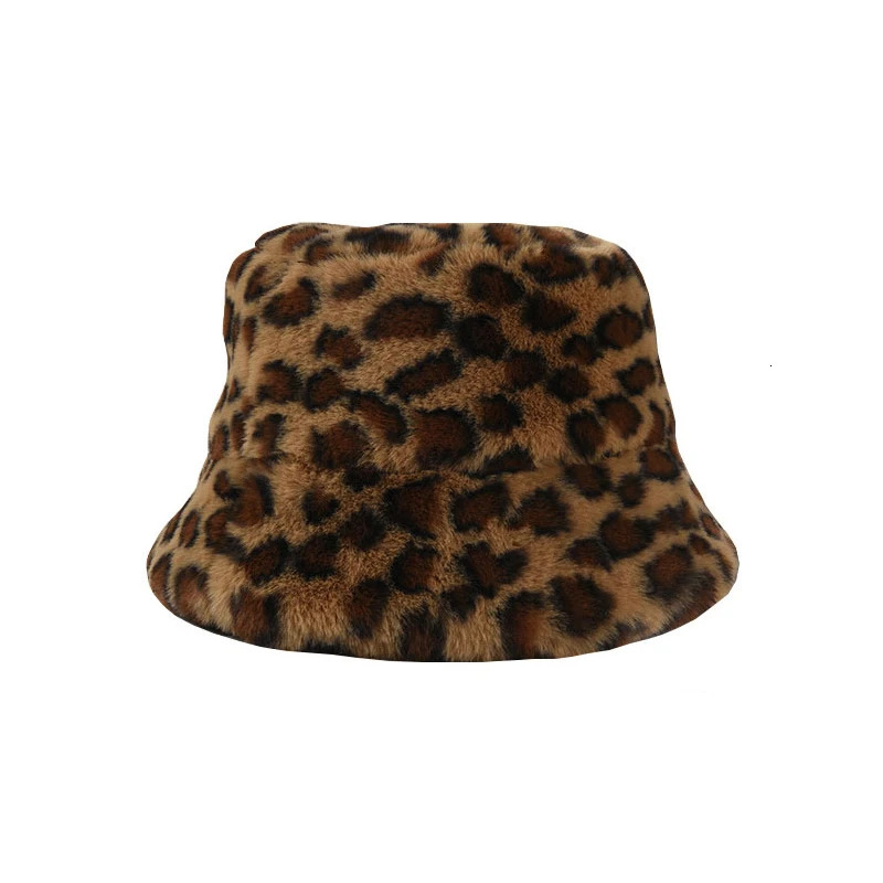 Winter Zebra Pattern Faux Fur Fluffy Bucket Hat Outdoor Women Keep Warm Fluffy Panama Cap Men Thickened Windproof Fisherman Caps 250808