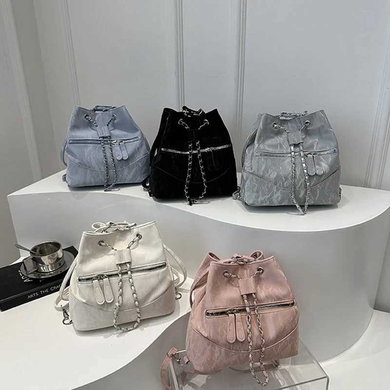 Ripple Chain Womens Shoulder Bag 2024 Backpack Tote Multi Shoulder Bucket Bag Y250811