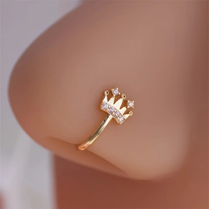 9-piece set of womens fashionable sun star moon heart crown nose clip set no perforation personalized and simple 250807