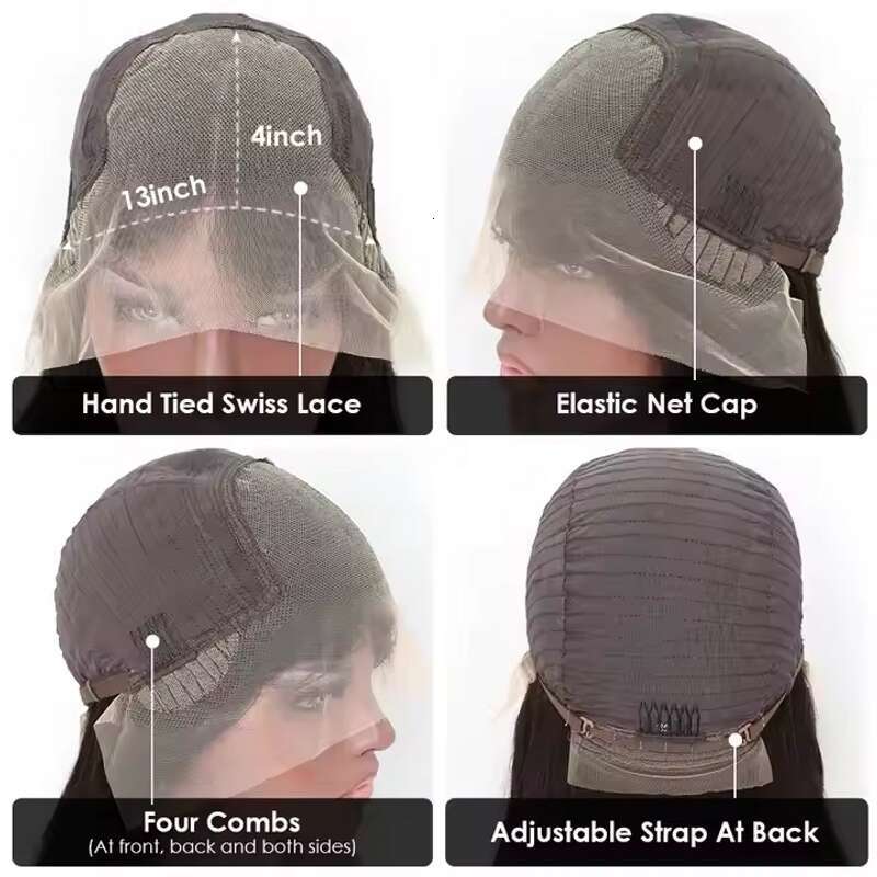 13X4 Lace Front Human Pre Plucked Virgin Brazilian Hair Glueless Curly Wigs 180% Density For Woman