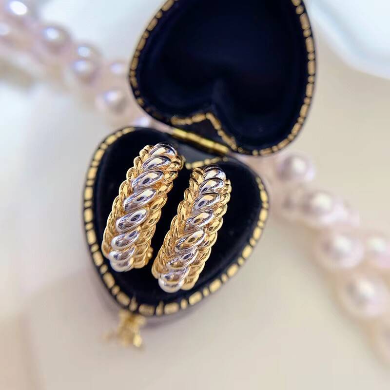 Luxury Fashion AU750 Pure 18K Gold Earrings Women Ladies Female Bridal Engagement Wedding Fine Jewelry Earrings Jewellery