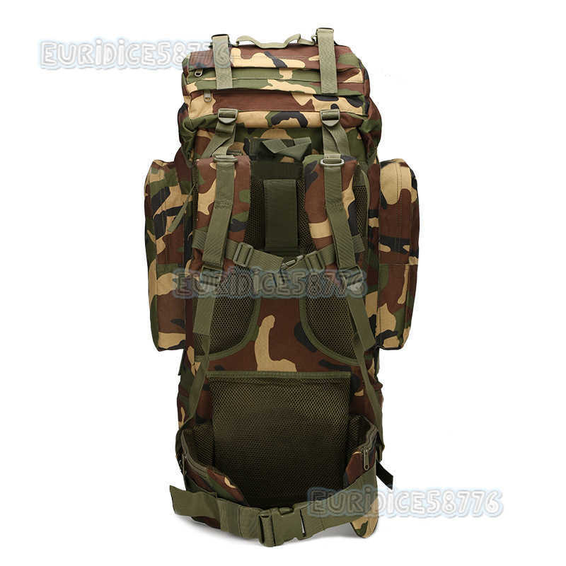 65l Large Capacity Mountaineering Bag Outdoor Supplies Camping Bag Hiking Waterproof Cover Camouflage Backpack H250811