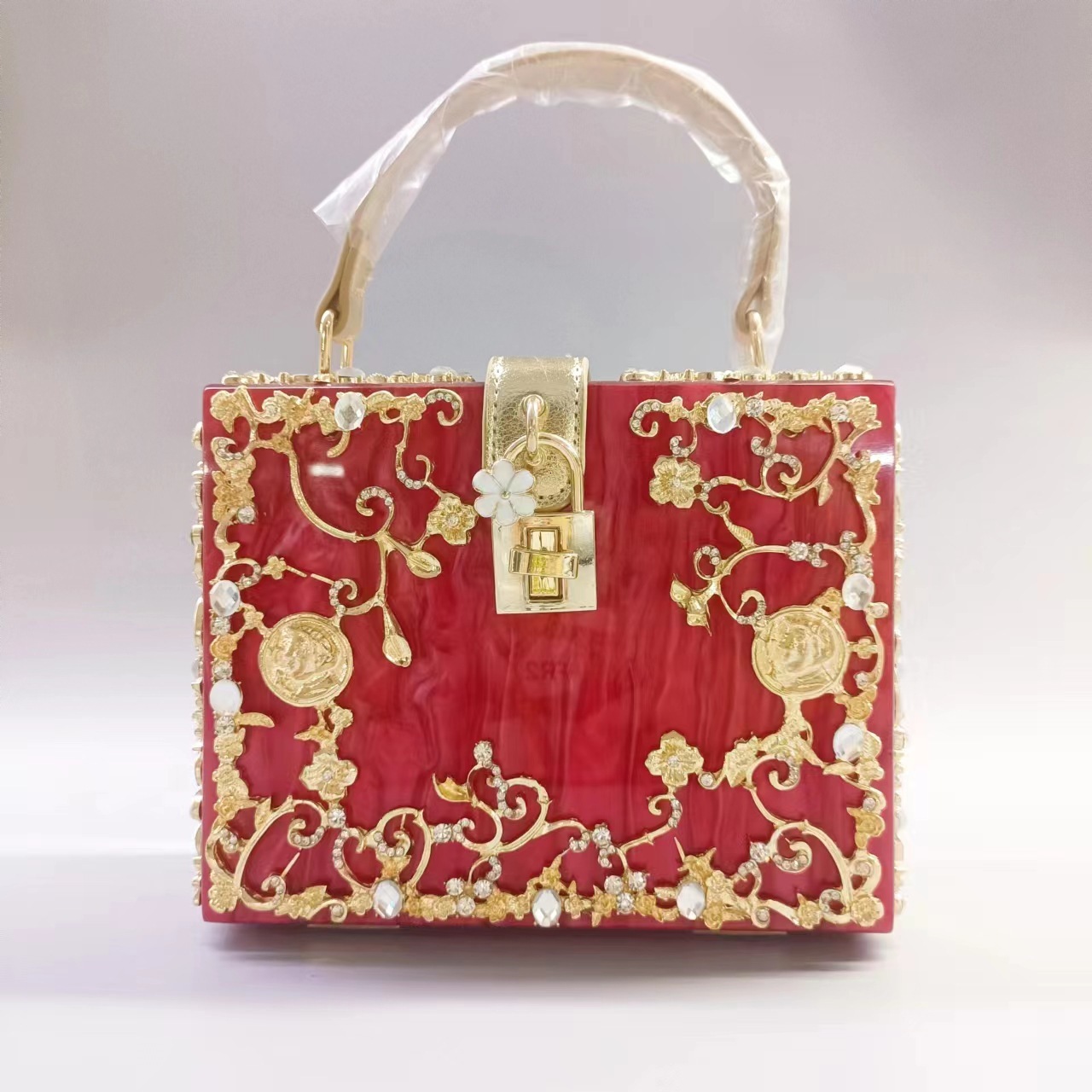 2025 New Designer Acrylic Evening Dress Bag Hollow Handbag Single Shoulder Slant Body Women's Bag