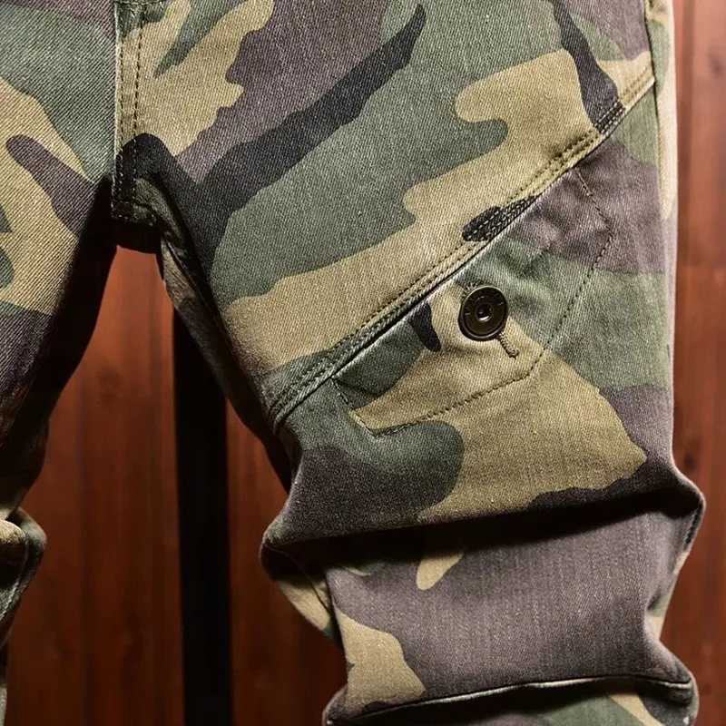 Spring and Autumn New Fashion Camouflage Straight Stretch Small Legs Mens Casual Comfortable Breathable High-Quality Jeans 36 X250812