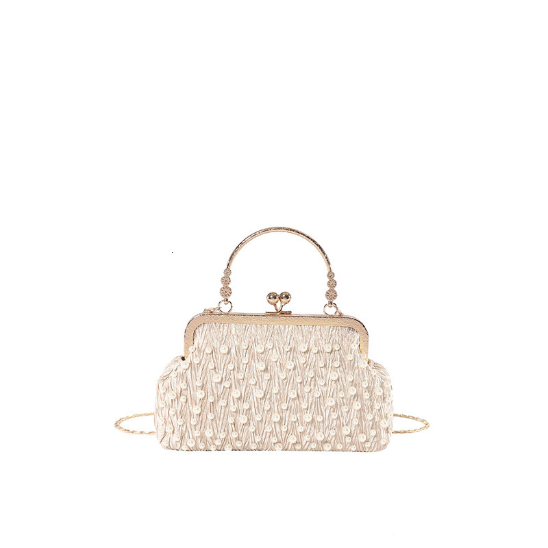 Chinese Style Pearl Clip Solid Color Cheongsam Accessories Evening Chain Fashionable Handheld Crossbody Women s Bag ddmymarket