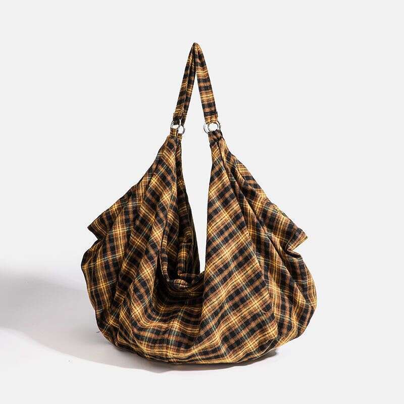 Plaid Handbag 2025 Spring And Summer New Large-Capacity Shoulder Crossbody Bag