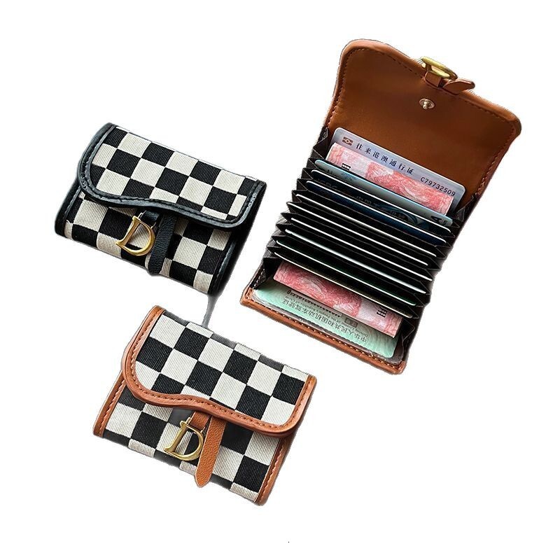 Designer Bag Tote Bag Factory Wholesale 2025 New Plaid Exquisite High-end Card Holder Women's Compact Multi-card Luxury Bag Slot Bank Card