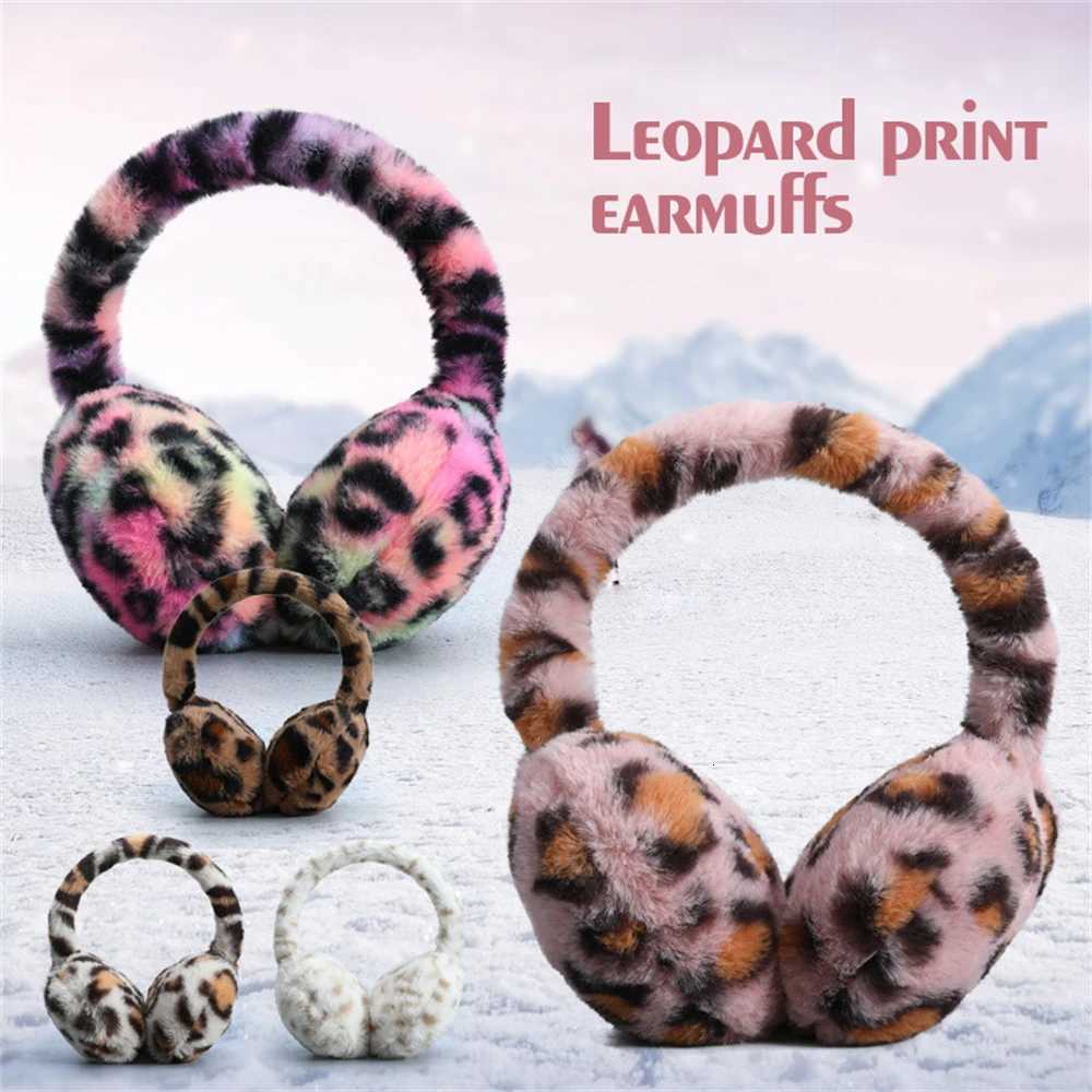 100% Cotton Thickened Winter Warm Ear Muffs Foldable Leopard Print Earmuffs Men and Women Windproof Frostproof Earlap Simple Plush Hairband XJ250812