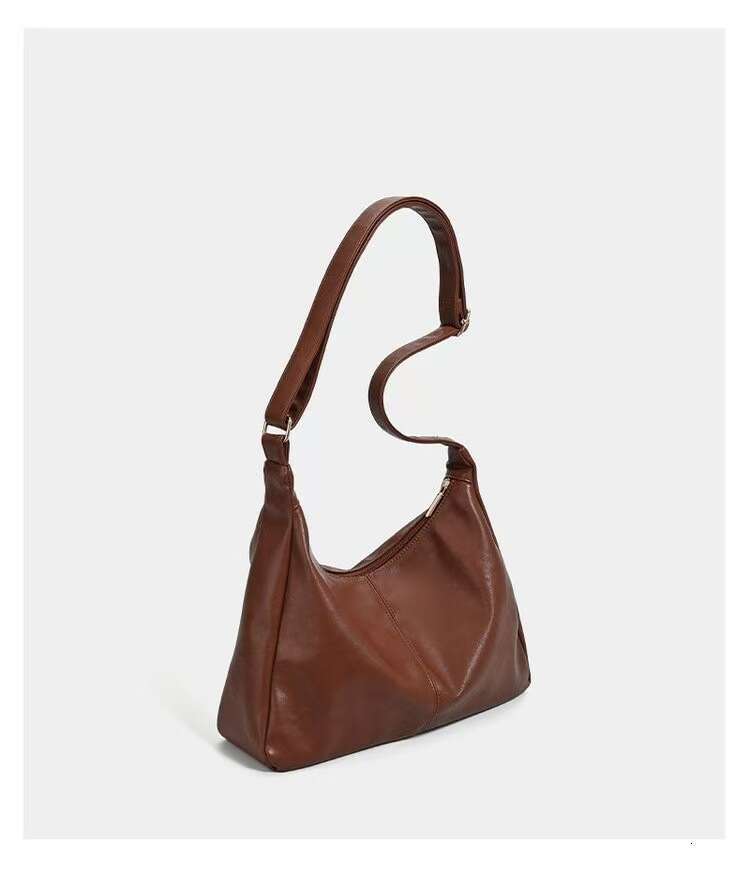 2025 Classic Soft Leather Lazy Style Tote High-End Feel Single Shoulder Handbag Large Capacity Underarm Bag