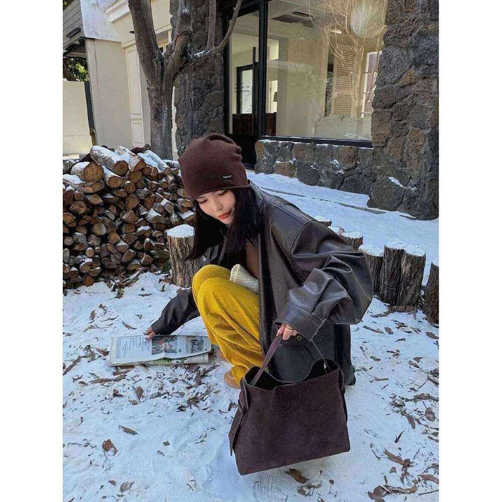 Nubuck cowhide fashion handbag high-quality tote large capacity commuter shoulder crossbody bag