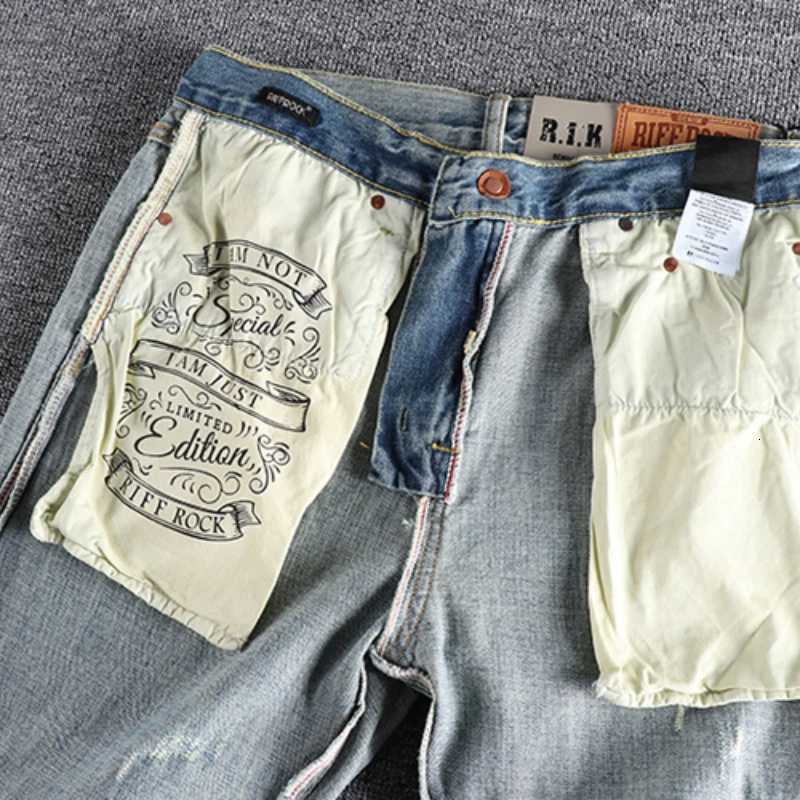 Heavy washing in autumn to make worn Bai Qian blue jeans men slim small straight joker youth casual pants tide X250812