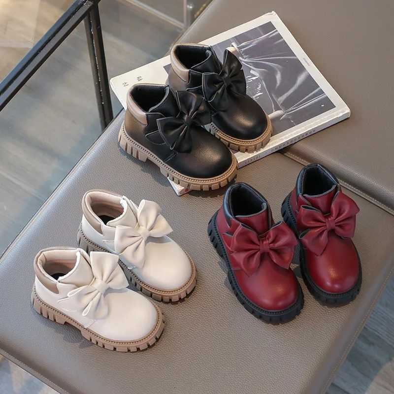 Girls Boots Bow Kids Fashion Buckle Cool Solid Color Toddler Girls Shoes Children Casual Boots Versatile Spring New Simple XJ250812