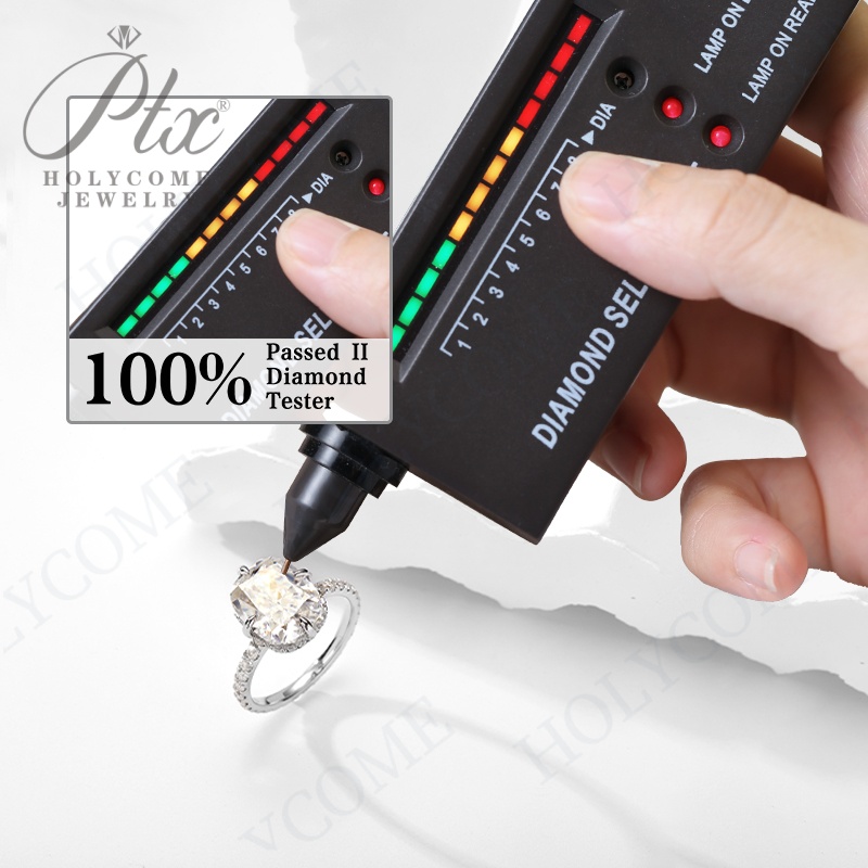 New 1/2/3/4/5CT Elongated Cushion Full Moissanite Engagement Rings for Women Solitaire Hidden Halo Diamond S925 Silver Wedding Band With GRA