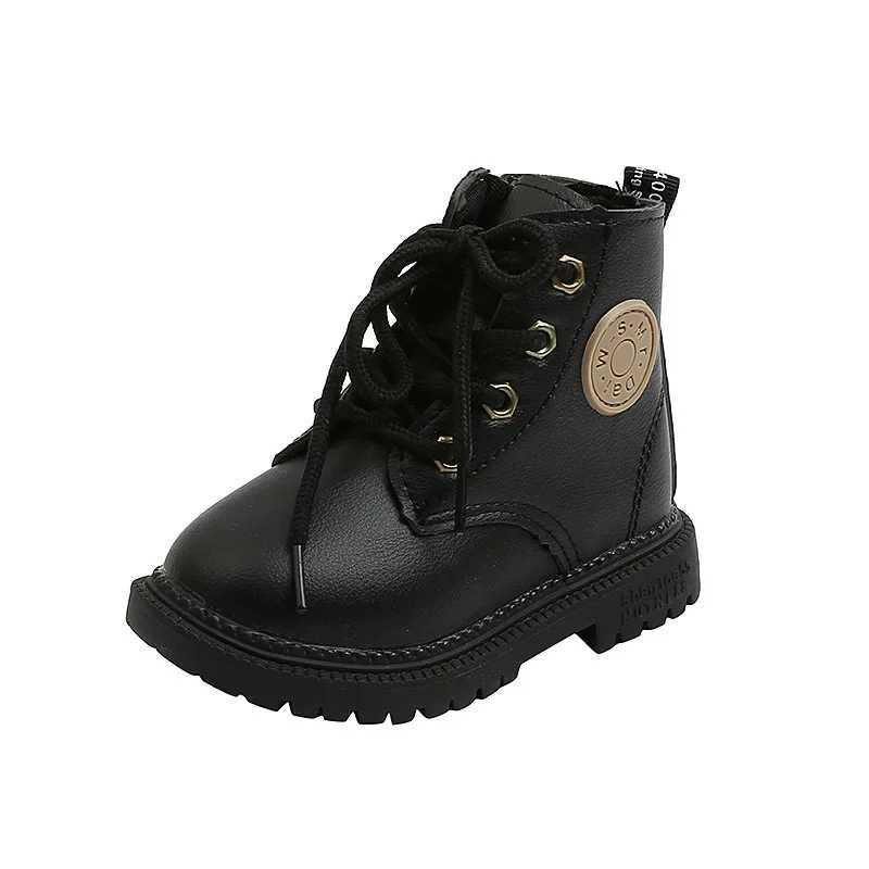 Boy Short Boot Fashionable Soft Kid Shoe for Girl Baby Leather Boot Plush Warm Cotton Shoe Winter Shoe for Girl Kid Girl Shoes XJ250812