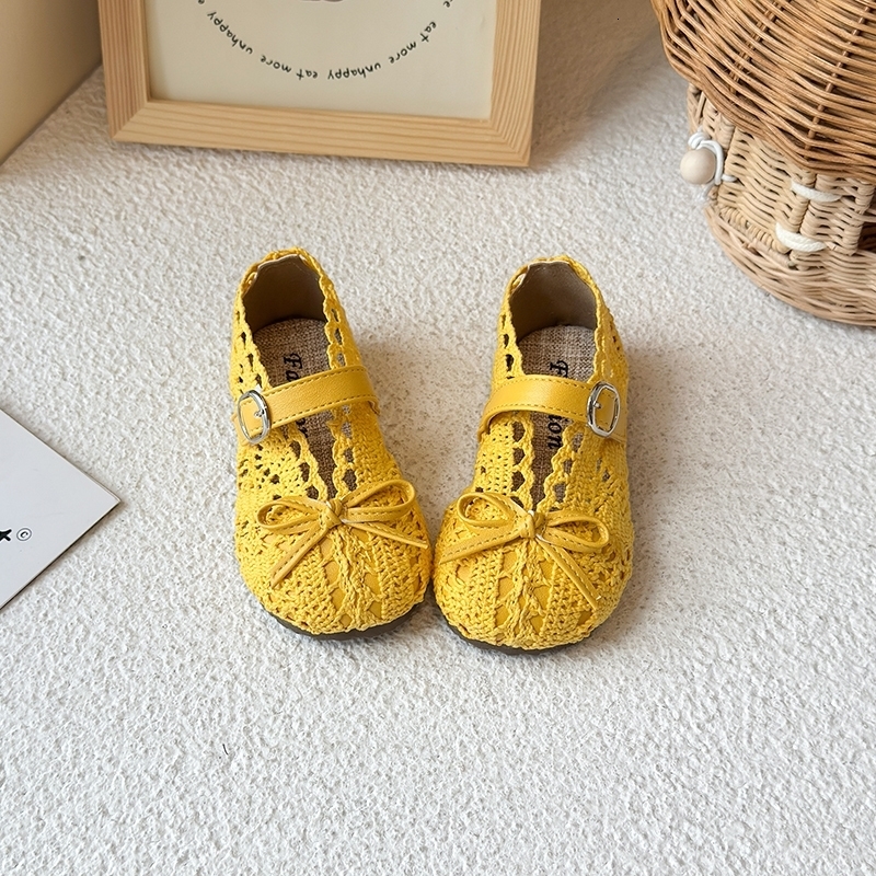 Spring Summer Knitted Lace Fabric Breathable Girls Princess Shoes Nonslip Soft Baby Toddler I05286 w250725