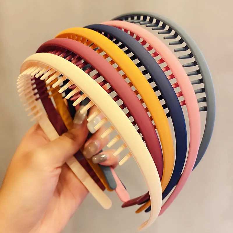 100pcs Simple Colorful Matte Toothed Hairbands Broken Hair Finishing Bands Outdoor Hair Hoop Wear Fashion Hair Accessories X250812