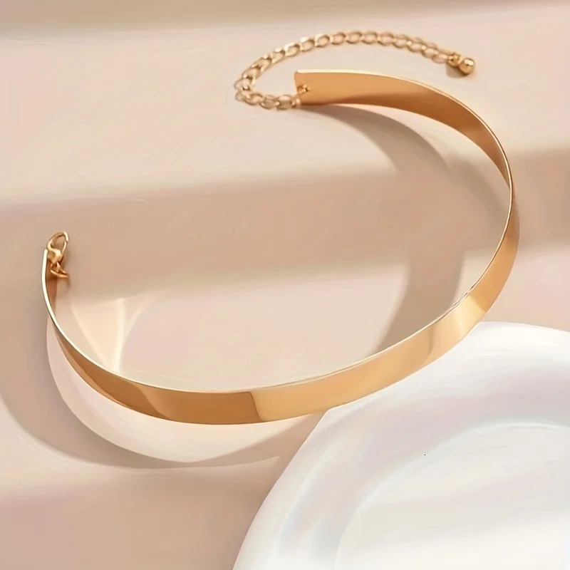 Lxalry 14K Gold Platinum Choker Necklace - Adjustable Hypoallergenic Jewelry for Women Minimalist Chain for Daily 250807