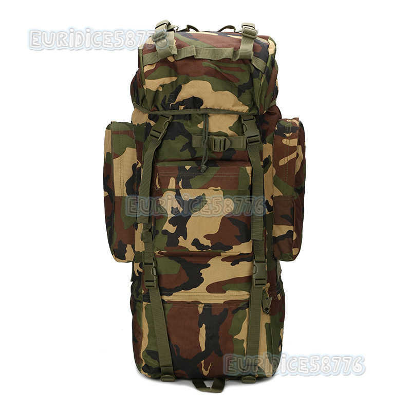 65l Large Capacity Mountaineering Bag Outdoor Supplies Camping Bag Hiking Waterproof Cover Camouflage Backpack H250811