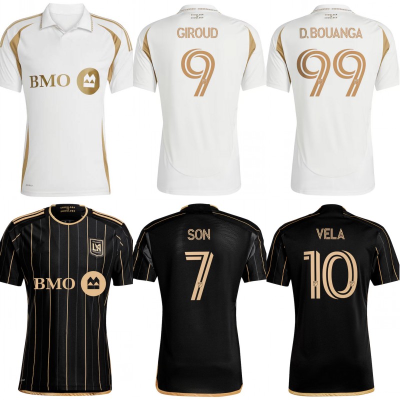 2025/26 SON Los Angeles FC Soccer Jersey Mens LAFC GIROUD VELA ATUESTA Uniform Mens D.MARTINZE D.BOUANGA Kids kit
