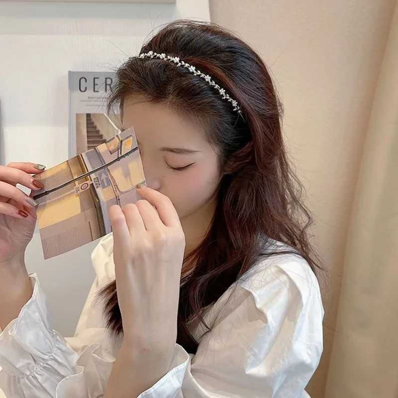 Fashion Vintage Advanced Alloy Pearl Flower Hairband for Girls Elegant Korean Hair Hoops Band Accessories X250812