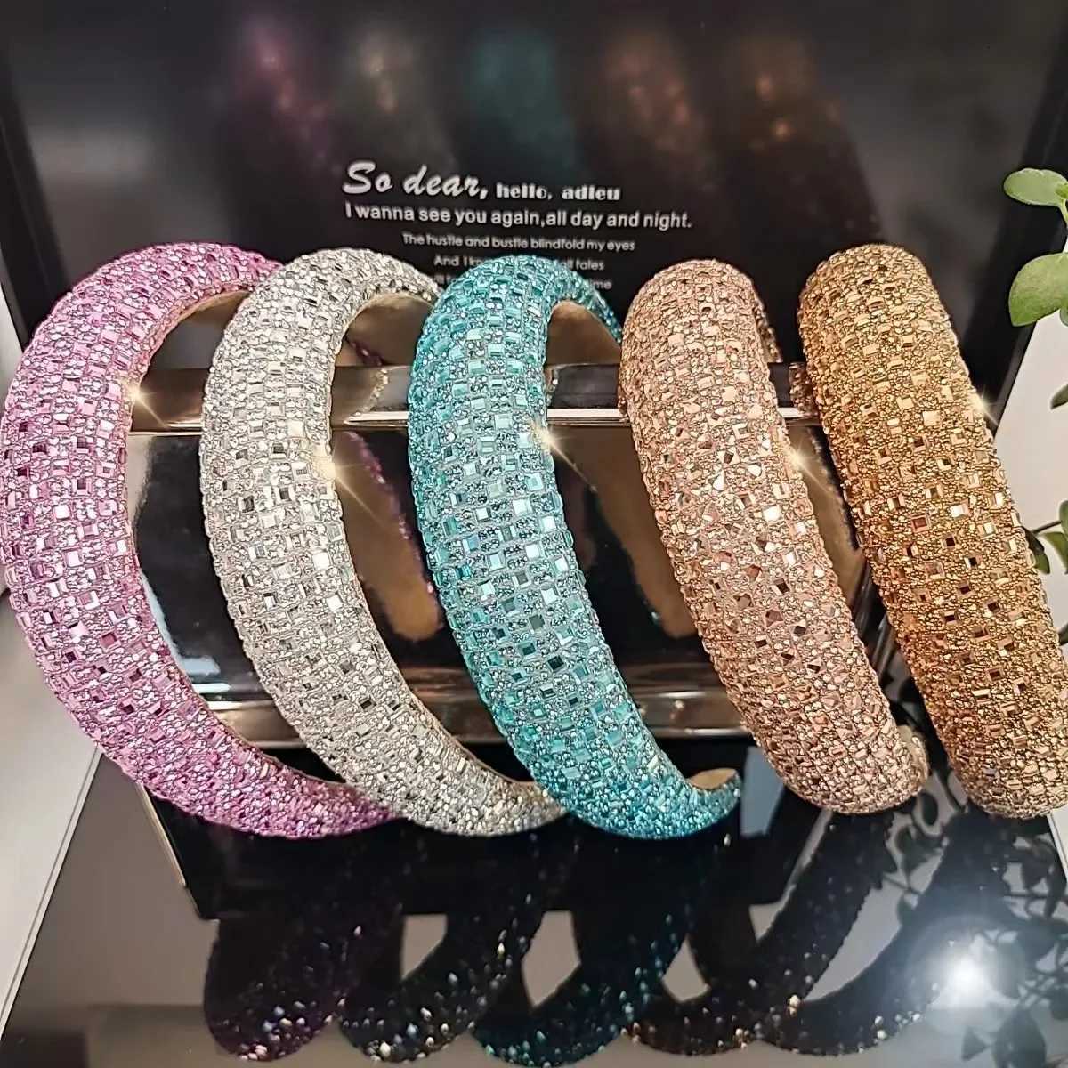 Colorful Baroque Hoop Luxury Wen Fl Crystal Rhinestones Sponge Padded Band for Ladies Girls Diamond Wide Band X250812