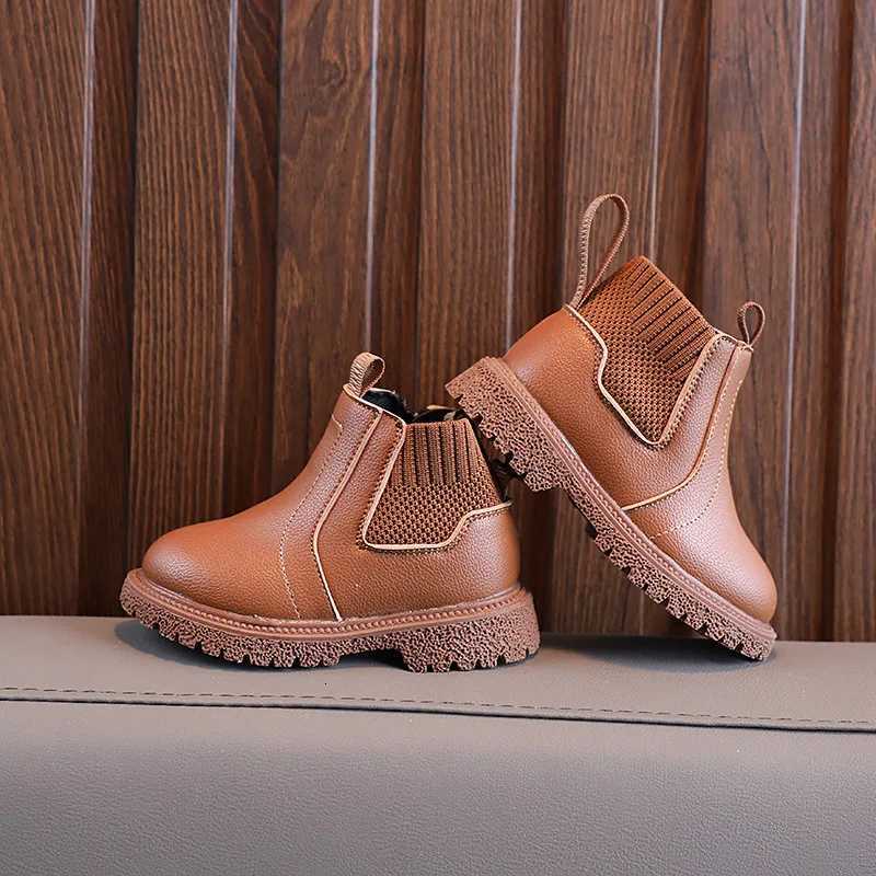 New Leather Boots Autumn Fashion Versatile Kid Shoes Anti-Slip Soft Sole Comfort Girls Shoes Simple Retro Classic Boy Shoes 2025 XJ250812