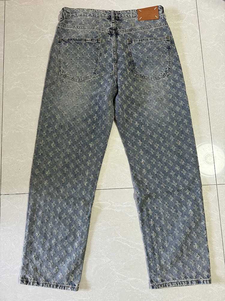Ripped Holes Retro Mens Distressed Pants Street Loose Fit Wide Leg Trousers New Jacquard Jeans for Men X250812