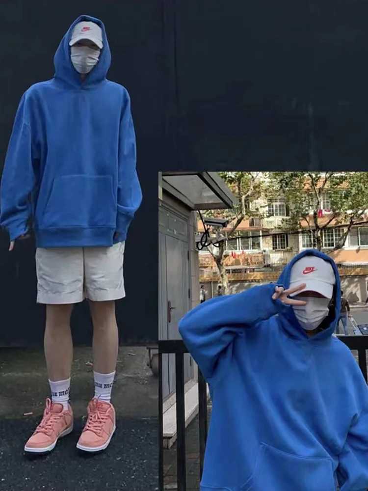 Multicolour Mens Womens Cotton Plus Short Wide Profile Double-layer Hoodie Men Women Solid Color Streetwear Winter ropa hombre Y250811