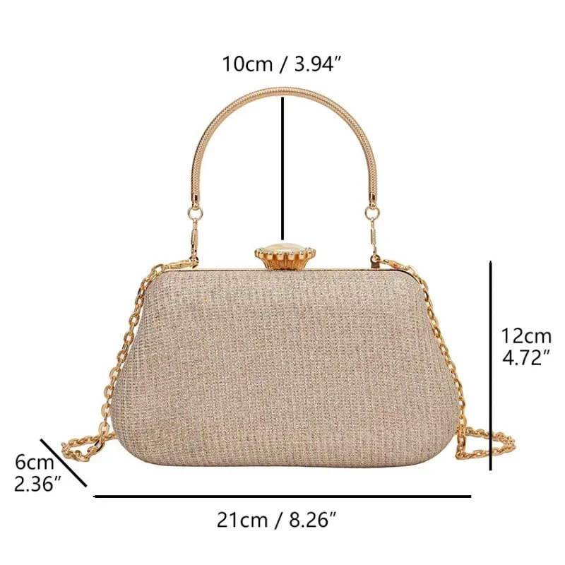 High Women Evening Bag Party Banquet Glitter Bag for Ladies Wedding Clutch Handbag Shoulder Bag Chain Bolsas 250809