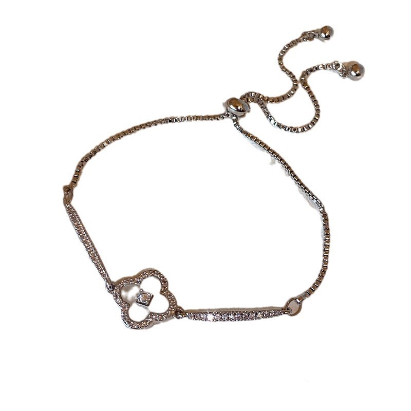 Real Gold Plated Zircon Mother-of-Pearl Light Elegant Bracelet Niche Fashion High-End Feel Women's Jewelry