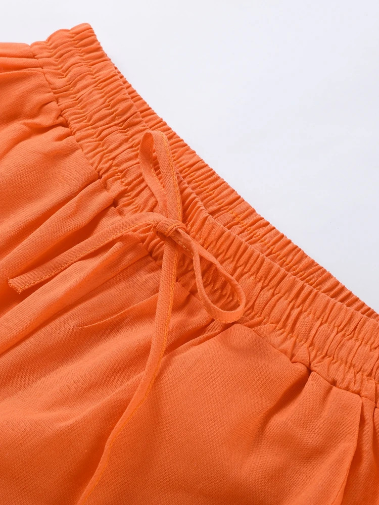 Ruffled Hem Tank Top Pants Sets Women Elegant Sleeveless Backless Loose Strap Vest Wide Leg Trousers Suits 2 Pieces Lady Holiday 250811