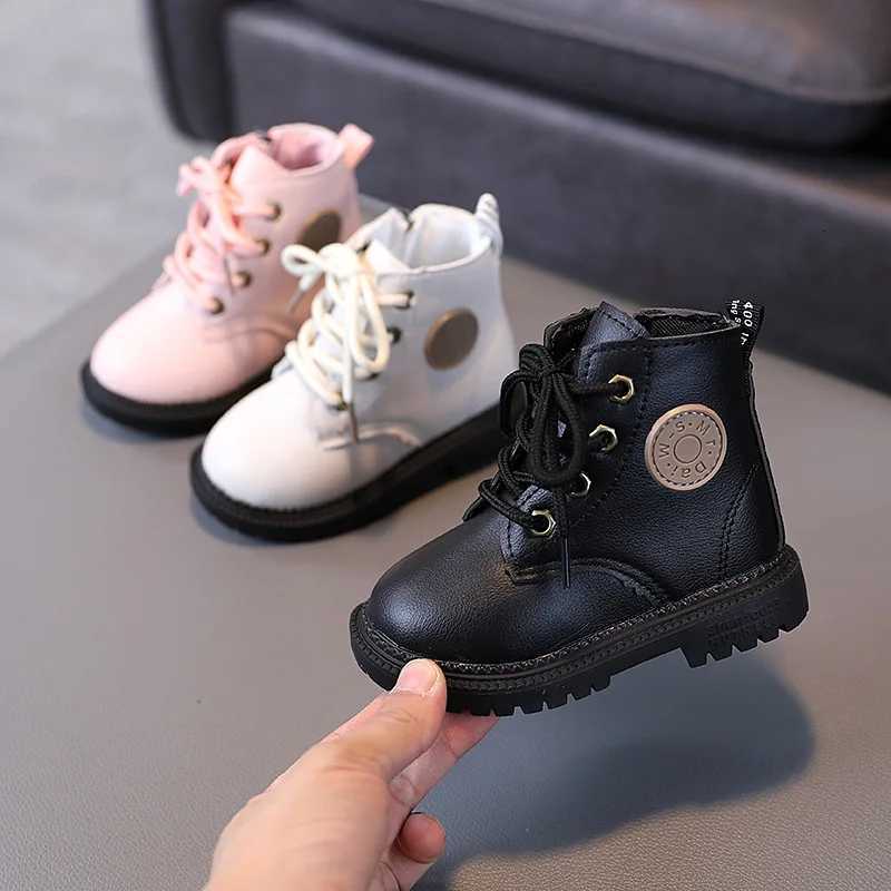 Boy Short Boot Fashionable Soft Kid Shoe for Girl Baby Leather Boot Plush Warm Cotton Shoe Winter Shoe for Girl Kid Girl Shoes XJ250812