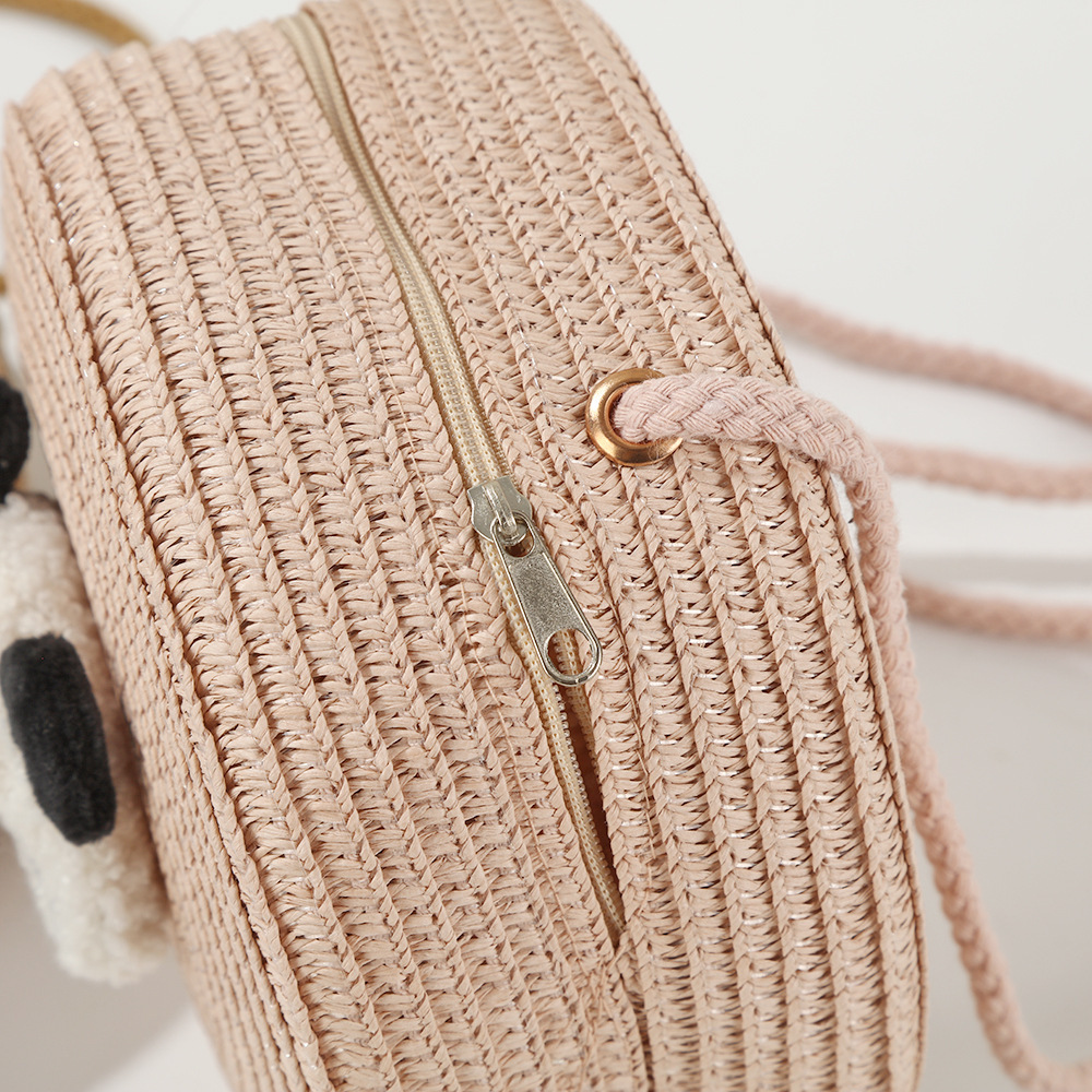 2025 Autumn New Women s Shoulder Bag Red Panda Grass Bag Woven Bag New Grass women s Woven Bag Women s Mini Cute Mobile bag Phone Crossbody Bag Autumn