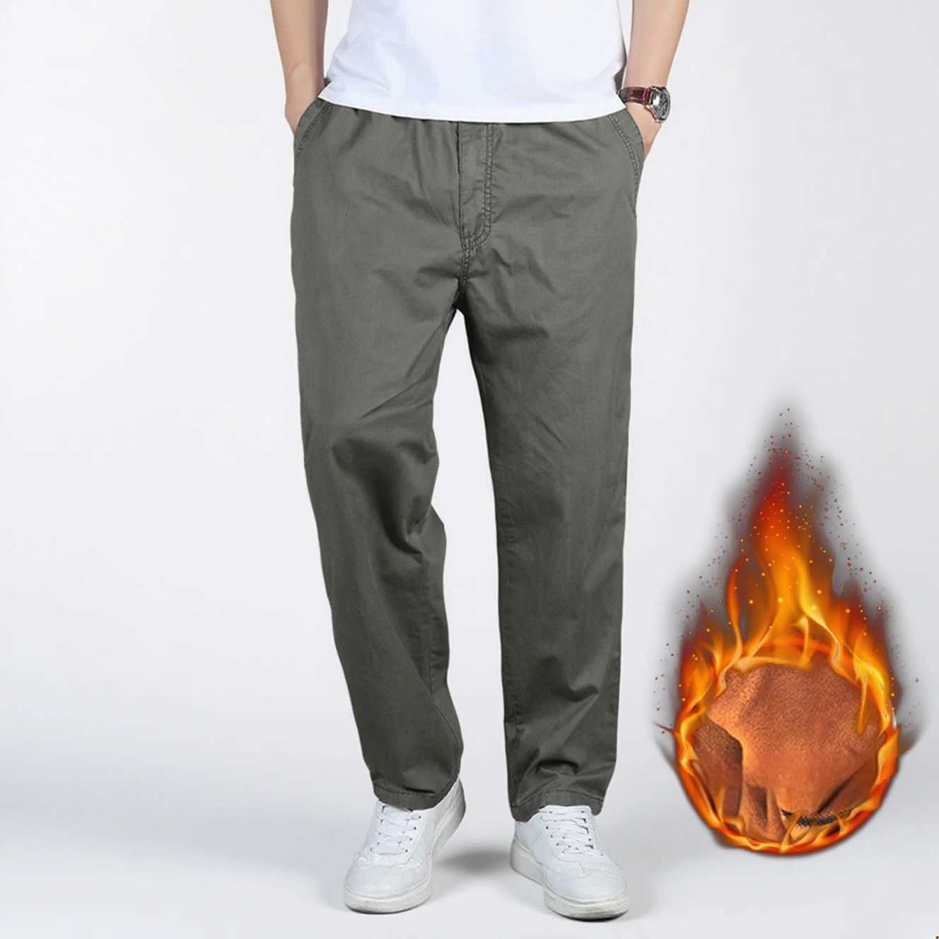 6XL Winter Men Fleece Jogger Pants Mens Cargo Pants Mens Sports Sweatpants Thickened Style Trousers Pants Large Size X250812