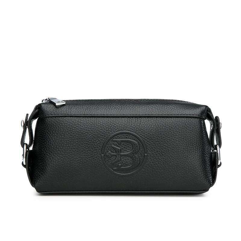 Solid color cowhide leather men's handbag card wallet bolso de mano hombre clutch designer bag bags for men