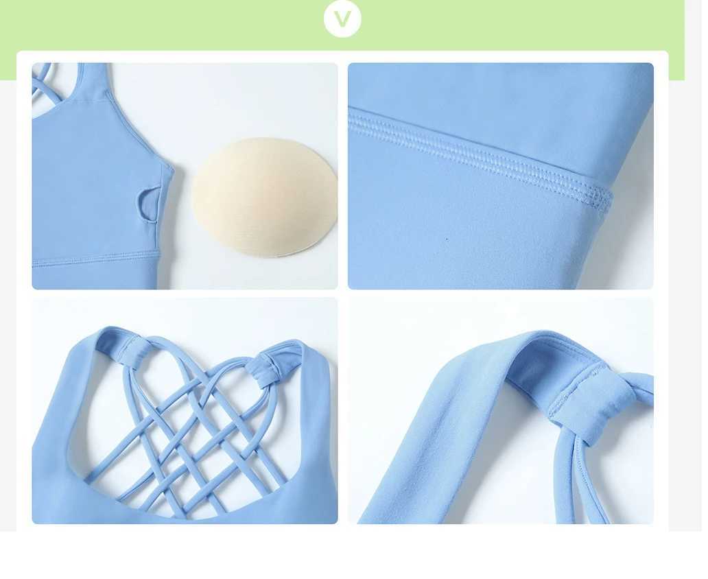 New Fitness Sports Bra for Women Push Up Cross Back Shockproof Running Gym Training Workout Underwear Crop Tops Z250812