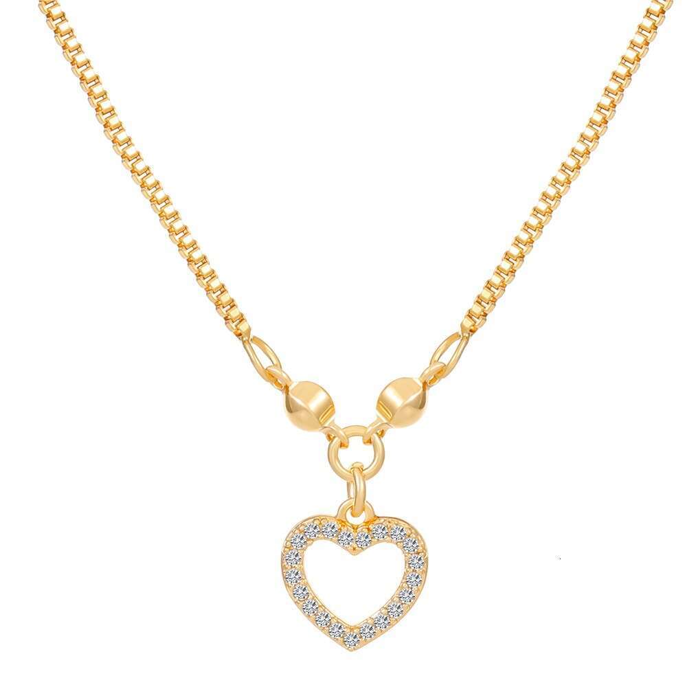 Full Dia Heart Necklace Fashionable Temperament Butterfly Tassel Heart-shaped Collarbone Internet Celebrity Sweater Chain