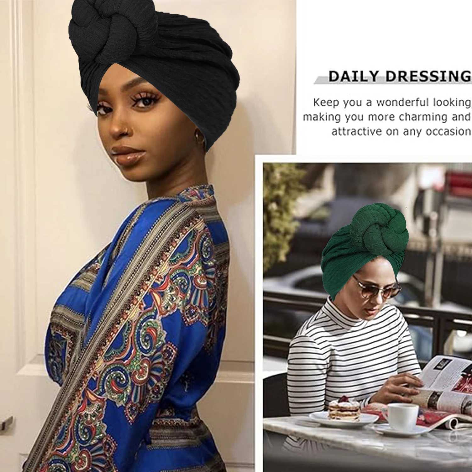 Womens Fashion Turbans New Bubble Cloth Large Plate Flower Elastic Leisure Comfortable and Breathable Daily Hat Headband Hat XJ250812