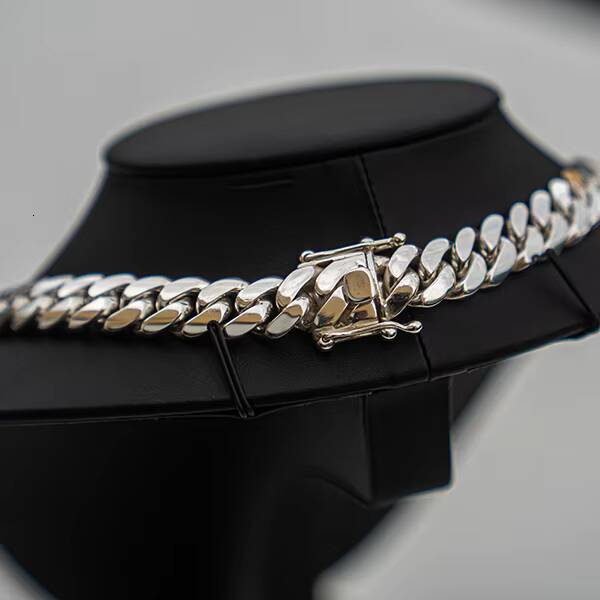 Wholesale Choker 14K 18k Gold Plating Custom 925 Silver Cuban Link Chain Hip Hop Jewelry 14mm Miami Chain Necklace Bracelet