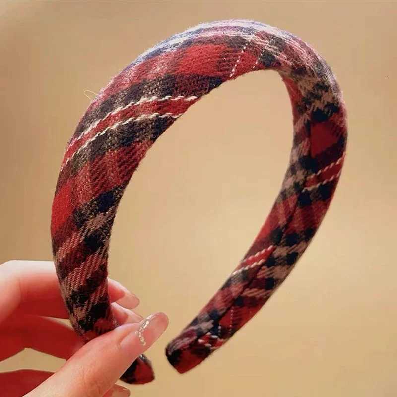 Fabric Plaid Band for Women Elegant Temperament Wide Sponge Band Fashion Girl Face Washing Band X250812