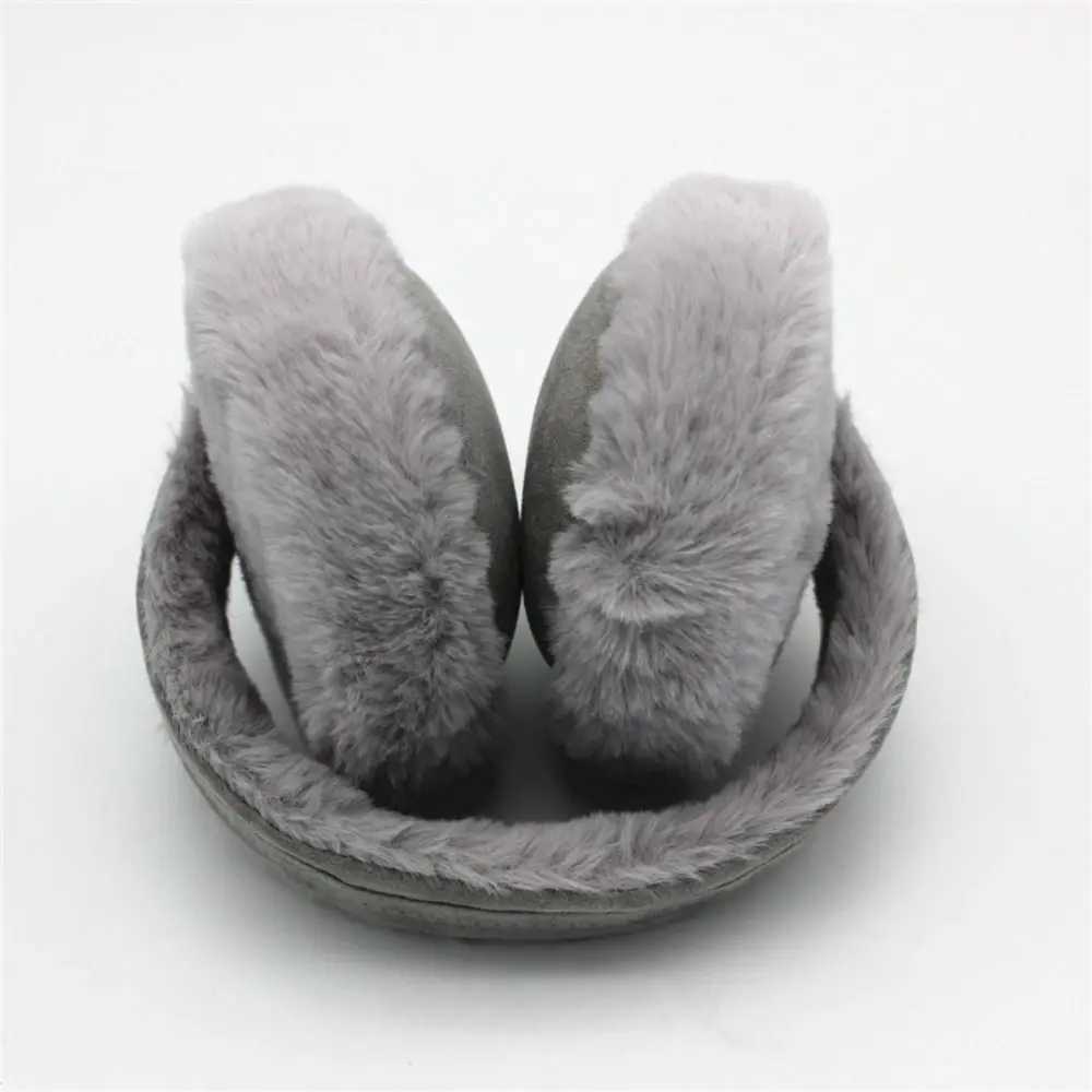 Soft Fluffy Plush Earmuff Outdoor Portable Winter Warm Folding Earflap Fashion Simple Windproof Cold Protection Ear Warmer XJ250812