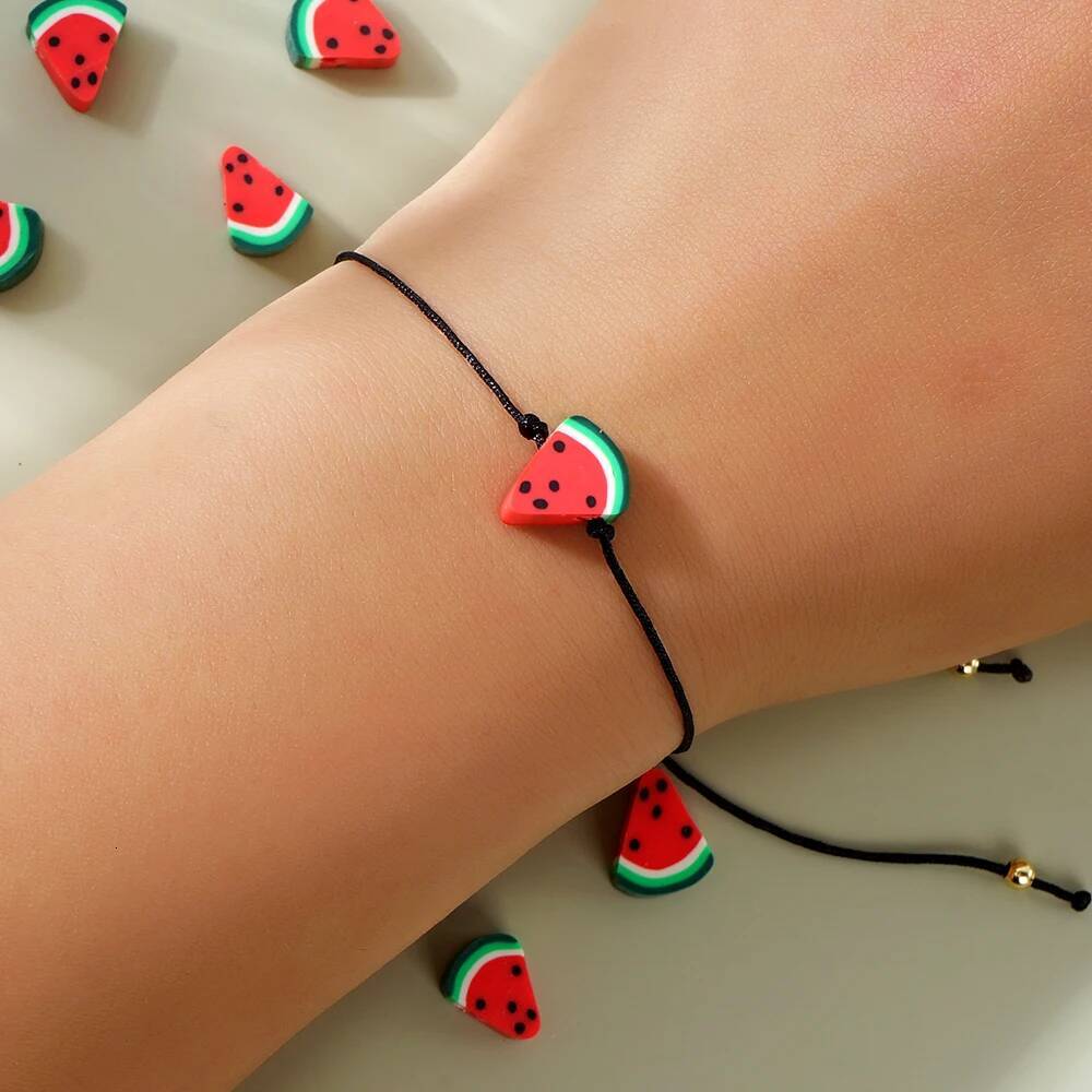 1/4/6/10pcs New Arrival Summer Heishi Watermelon Adjustable Women Bracelet Boho Jewelry As Vacation Gift's For Her