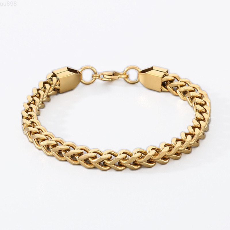 Wholesale Hot Sale 18k Gold Plated Cuban Chain Bracelet Stainless Steel Containing Miami Cuban Chain Bracelet Men and Women