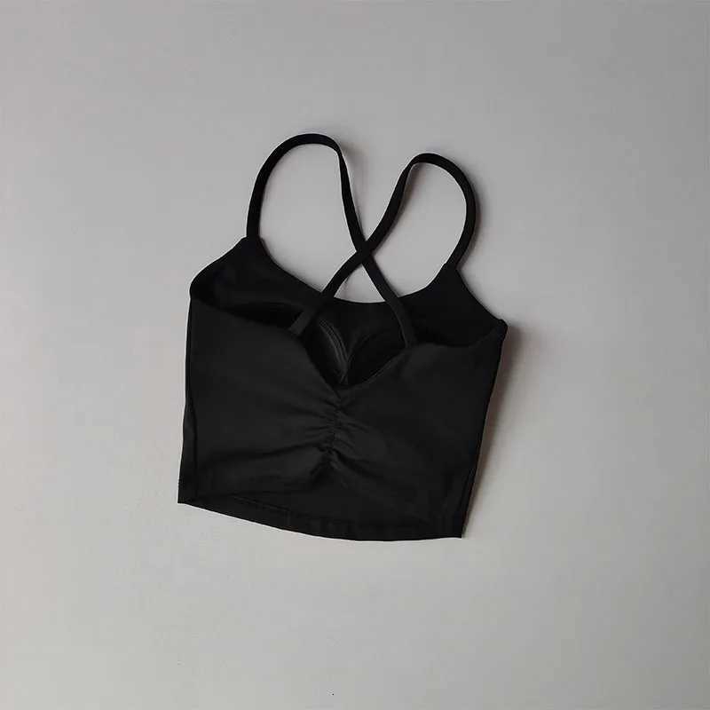 Sports Bra Women with Cross Shaped Back and Side Breasts Fitness Bra External Wear Quick Drying Medium Strength Vest Suit Z250812