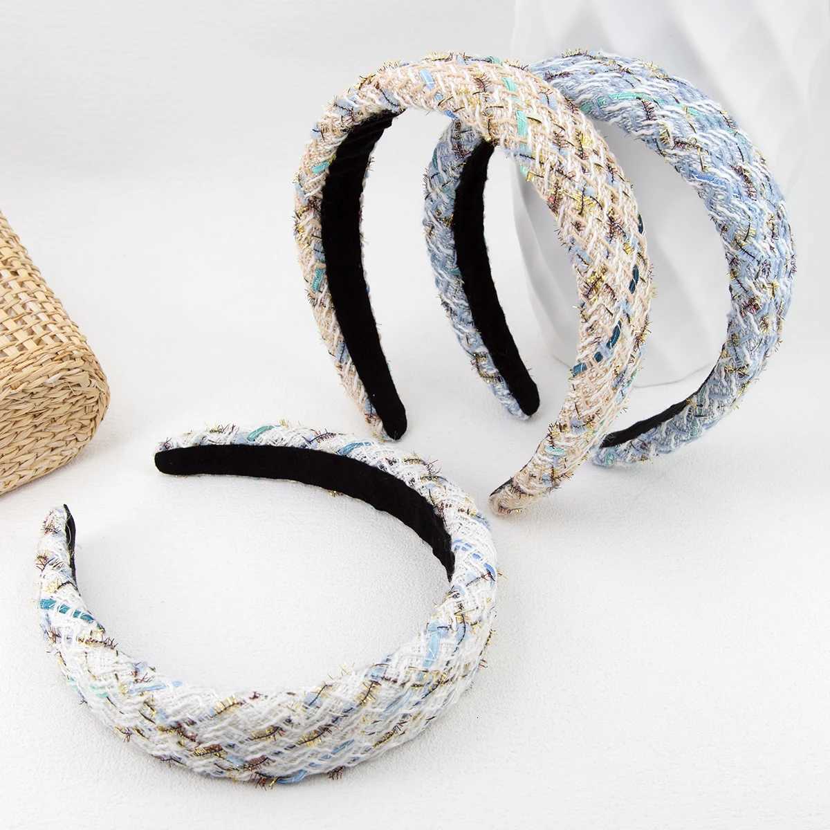 3cm Wavy Wool Braided Sponge Plastic Band Knitting Band Fine Flash Wens Bands Autumn and Winter Hair Accessories X250812